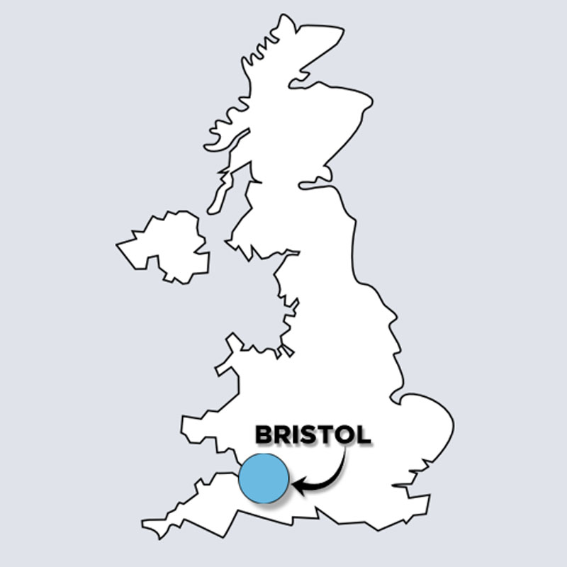 UK map Bristol